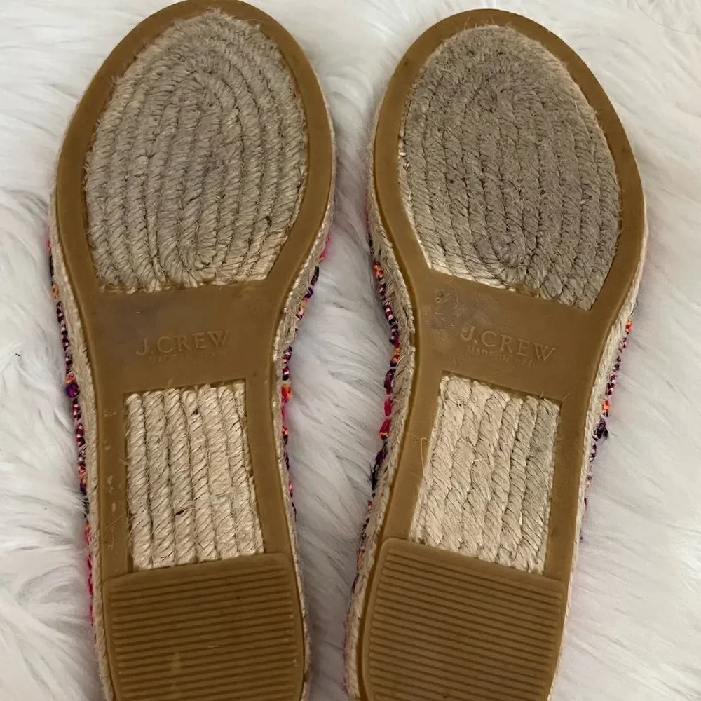 J Crew Pink Woven Southwestern Espadrille Slip On Style 8